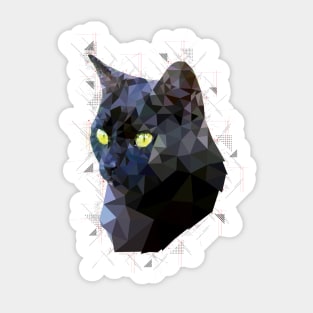 Black Cat (Low Poly) Sticker
